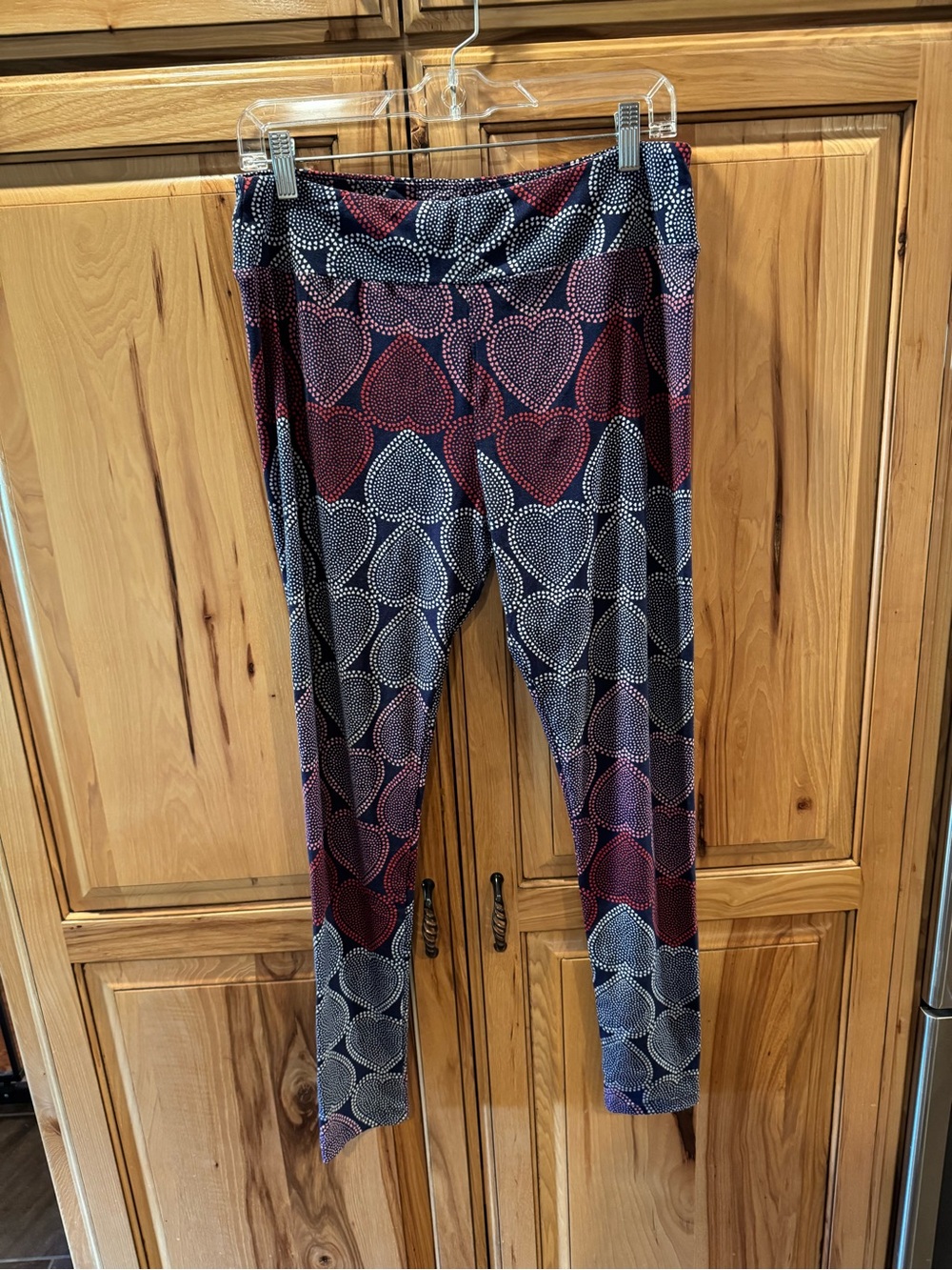 LuLaRoe Heart Dot Print Leggings in Navy, Maroon, White